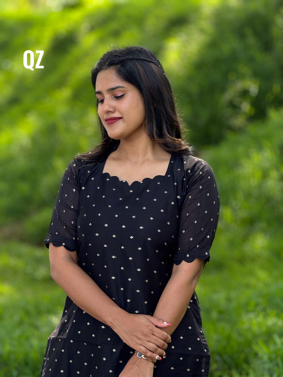 Elegant Black Chanderi 2-Piece Set