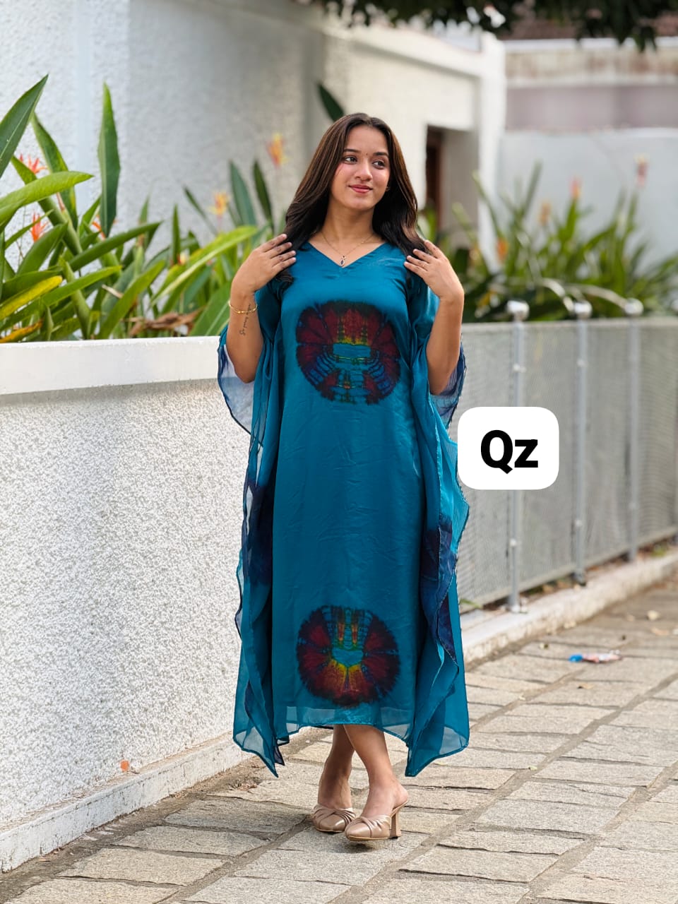Trendy Velvet Organza Kaftans