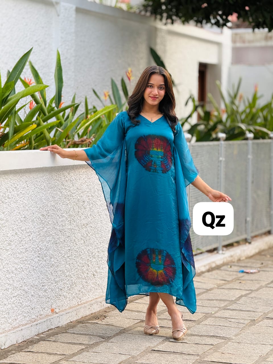 Trendy Velvet Organza Kaftans