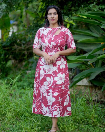 Fabric   Soft Rayon Printed Frock