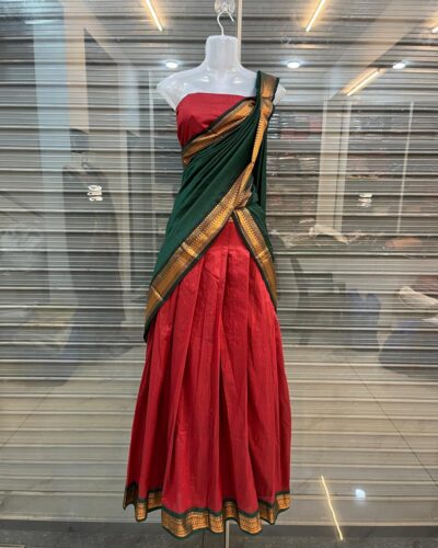 Kaliyani Cotton Dhavani Set – Traditional Kerala Half Saree for Women