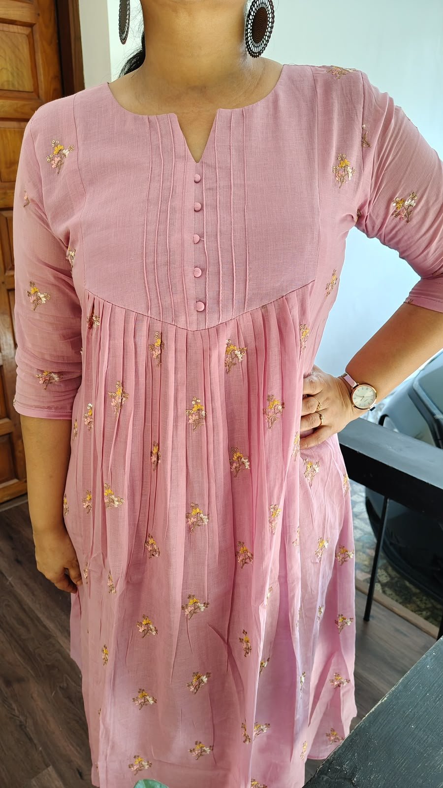 Elegant Mul Chanderi Cotton Kurti with Embroidery - Image 10