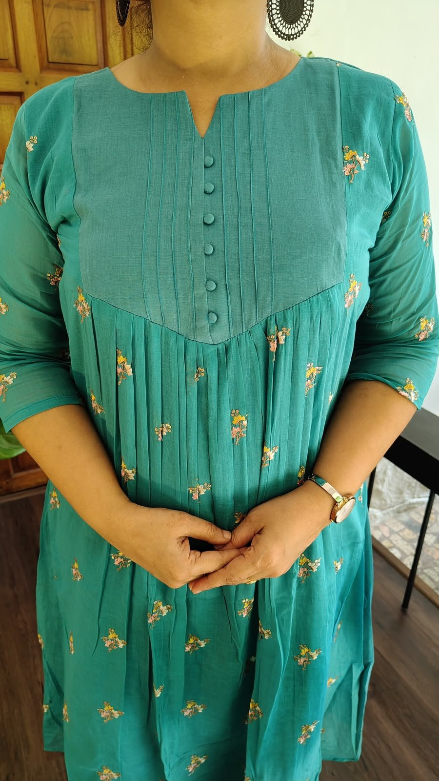 Elegant Mul Chanderi Cotton Kurti with Embroidery - Image 5
